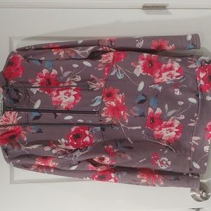 Michelle Mae XL half-zip floral pullover